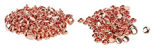 BAOFUYA 100 Sätze Nieten aus Roségoldenem Metall, Röhrenförmige Doppelnieten aus Roségoldenem Metall, Rund für Handtaschen, Handtaschen, Schuhe, Gürtel, Lederhandwerk (8x6mm)