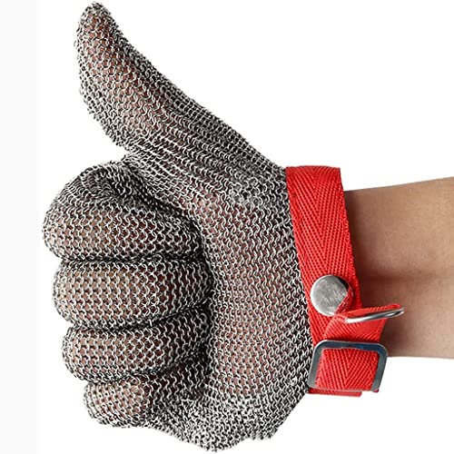 BCPPO Kettenhandschuh Metallbeständige Handschuhe Kettenhemd-Handschuhe Schutzhandschuhe, Kochhandschuhe for Austernschälen Und Schneiden Von Kartoffeln (Size : 1PCS/XXL)