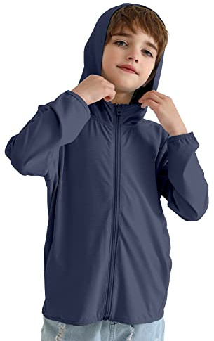 BAYRTIC Kinder Athletic Hoodie Dry Fit Sonnenschutz Sweatshirt Daumenlöcher 3–12 Jahre