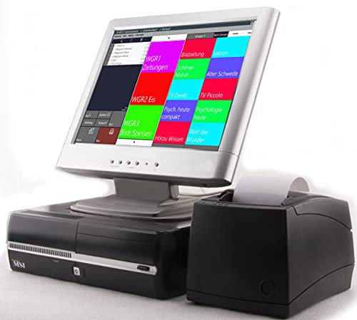15 Touchscreen Einzelhandel Kassensystem für Imbiss, Tabak-Laden, Friseursalon, Supermarkt. mit integriertem Zeitungs-Modul