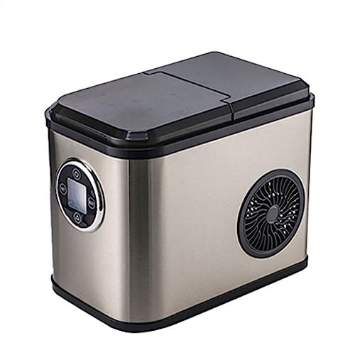 TEmkin Ice maker Ice Makers Countertop, 9 Cubes Ready in 7 Mins, 26lbs in 24Hrs, 2 Sizes of Bullet Ice, Stainless Steel, Perfect for Home/Kitchen/Office/Bar (Style 1)
