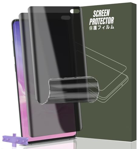 Gelaasso 2 Stück Privacy TPU Schutzfolie für Samsung Galaxy S10 Plus | mit Positionierhilfe, Anti-Spy TPU Displayschutzfolie, kratzfest, volle Abdeckung