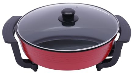 MEELRYD 6L Elektrische Hot Pot, 30cm Multifunktions Wokpfanne Yin Yang Hot Pot Twin Suppentopf Küche Kasserolle mit Deckel, 1300W 220V