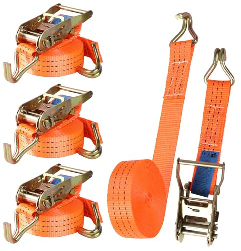 Cathpetic 4pcs Spanngurte mit Ratsche und Haken 6m 40mm,4x3000kg Zurrgurte zum Befestigen,Ratschengurte Set für Transportfixierung Frachtbündelung