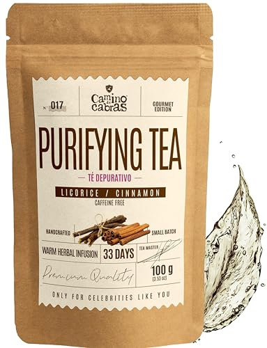 Infusion Regaliz & Canela Digestiva para Hinchazón Abdominal y Gases – Te Detox Higado – Reconfortante tras Comidas Pesadas – Sin Cafeína | Té de Hierbas Gourmet a Granel 100 g | Camino de Cabras®