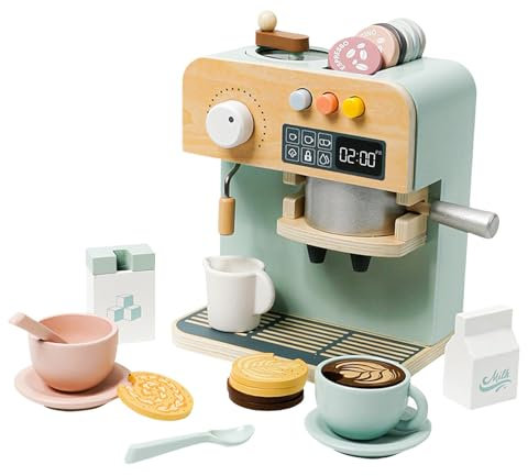 Perfeclan Simulation Coffee Machine Toy Kitchen Accessories Montessori Preschool Coffee Maker Set for Kids for Kid Party Favors