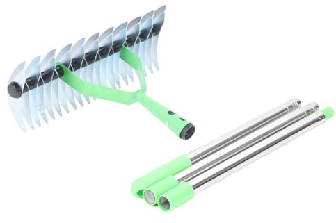 Rastrillo de Paja, Diseño de Acolchado, Barra de 3 Piezas, Ergonómico Resistente Al Desgaste, Rastrillo Escarificador, Púas de Acero Curvadas, Resistente para Fertilizar