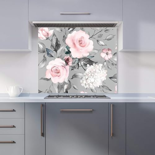 Warren Reed - Designer Dusty Pink Roses Kitchen Splashback W900mm x H750mm