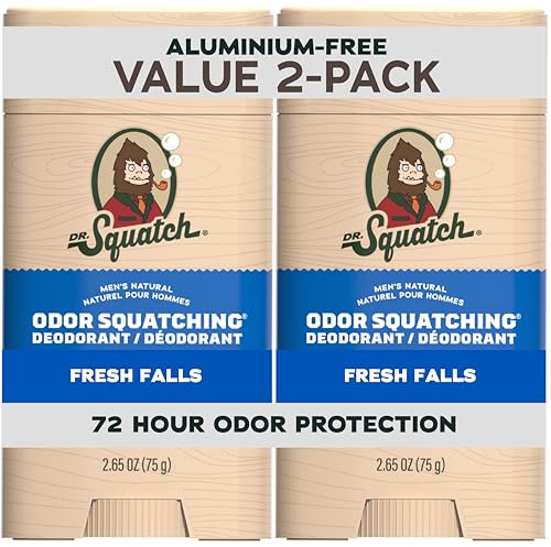 Dr. Squatch deodorant för män – färska vattenfall aluminiumfri naturlig deodorant (78,4 ml, förpackning med 2)