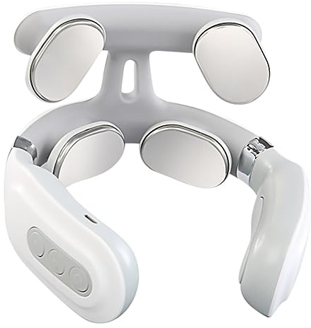 ORFOFE Tragbares Nackenmassagegerät mit 4 Massageköpfen und Multi Level Einstellung zur Schmerzlinderung aus Abs Material für Nacken und Schulterentspannung Zuhause