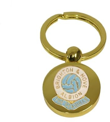 Fotboll guld disk nyckelring Brighton, Guld, en storlek