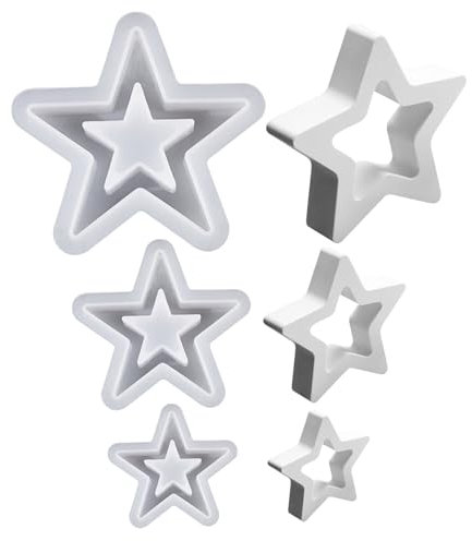 Silikonformen Gießformen Weihnachten Kerzenformen zum Gießen, 3 Stück Silikonform Weihnachten Stern Gips Zum Gießen Gießformen Silikon Gießform Stern Giessformen Silikon Gießform Weihnachten
