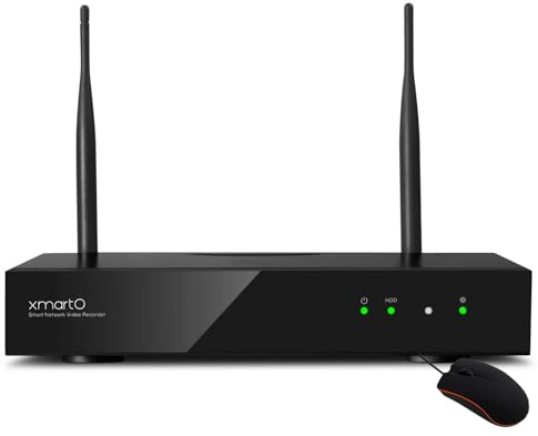 XMARTO H.265 Grabadora de vídeo en red NVR/DVR de 10 canales 4K Ultra HD de largo alcance Wi-Fi 6 con sistema operativo Linux y fácil acceso remoto (WNP810-W6)
