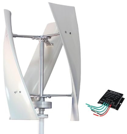 Kindevieft Generador De Turbina EóLica De 800 W, 12 V, 24 V, con 3 Aspas, Generador De Turbina EóLica Vertical, Generador De ImáN Permanente, Kit De Turbina EóLica para HíBridos EóLicos,B-12V