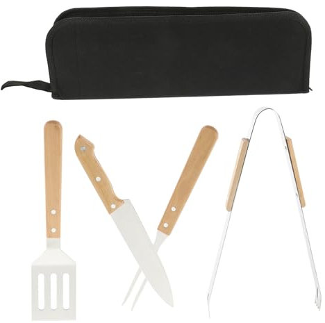 IWOWHERO Grill Spachtel Set Mit Tong Und Cutter Aus Für Camping Outdoor-grillabende Und Praktisch Und Robust