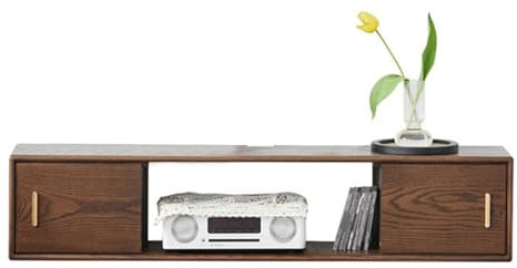 Mueble De TV Salon Muebles De TV De Madera, Estante De TV Flotante con 2 Puertas Múltiples Modos De Almacenamiento No Requiere Montaje 130 * 25 * 25CM(Multi-Colored)