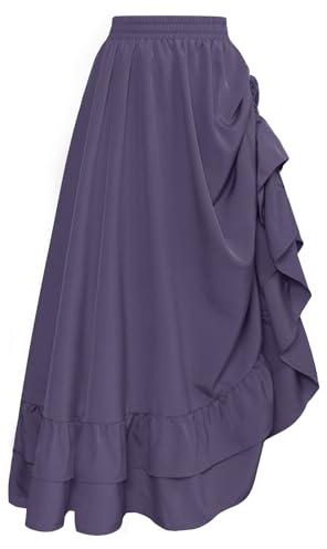 Scarlet Darkness Women High Waisted Skirt Jupe Femme (Lot de 1) | Tenue médiévale superposée, taille haute, pour Ren Faire, Halloween