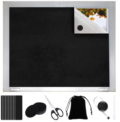 SPOKKI Verdunkelungsrollo Fenster Verdunkelung 100x145cm Verdunklungsfolie Für Fenster Abdunkeln Tragbare Dachfenster Verdunkelung Stoff Verdunkelungsrollo Ohne Bohren Hitzeschutz Kälteschutz