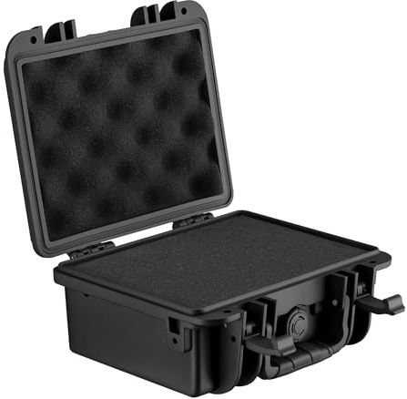 Wiltec Universalkoffer 25 x 21,8 x 11,3 cm, wasserdichter Transportkoffer, Schutzkoffer aus PP und Glasfaser, Koffer mit Würfelschaumstoff