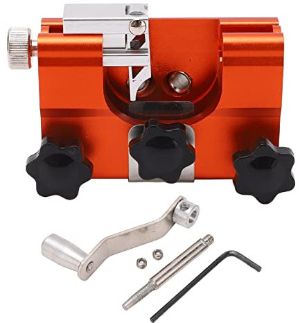 Hand Crank Chainsaw Sharpener Portable Manual Chain Sharpening Jig with Grinding Head Rocker Orange for All Chainsaws