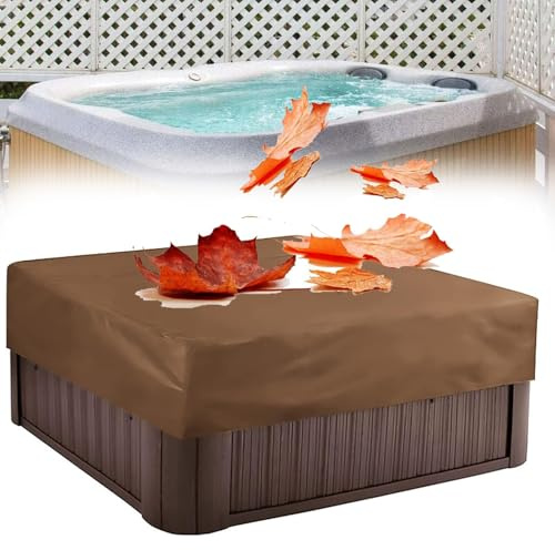 Cubierta Cuadrada para Jacuzzi,Impermeable a Prueba De Sol y Polvo para Muebles De Jardín y Patio para Exteriores Interiores Baños Termales,Spas y Piscinas(Size:210D: 210*210*30cm,Color:Coffee)