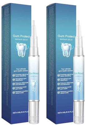 Lot de 2 stylos blanchissants pour les dents blanches - Gel thérapeutique - Contre le café et le thé - Blanchiment naturel - Élimine les taches à la maison - Taille unique