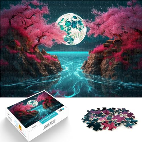 Quizspiel Japanisches Mondlicht in Asien Teenager 1000-teiliges Puzzle 50x75cm Einzigartige Geburtstags- und Geschenkideen für ab 14 Jahren