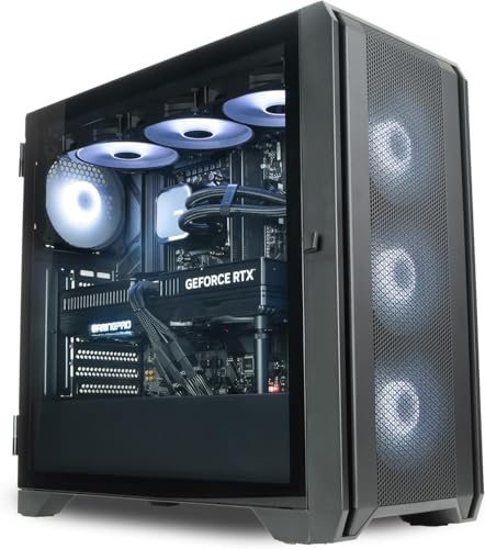 ionz Liquid Cooled Gaming PC, Ryzen 7 9800X3D, Nvidia RTX 5090, 32GB DDR5 RAM, 2TB NVMe SSD, 360mm AIO, Windows 11, 1200W GOLD PSU - GE336F Airflow | Black
