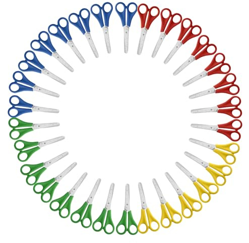 XdealCozyxc 30 Pcs Safety Scissors, Scissors with CM Scale for School Home Art Craft