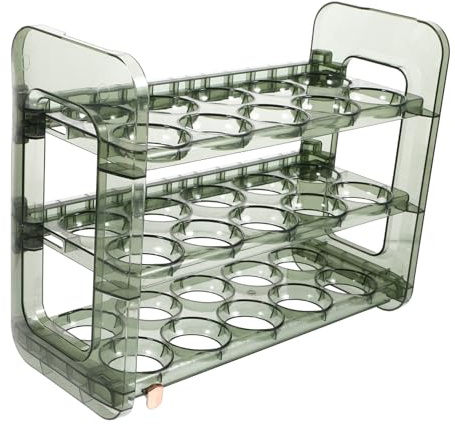 Operitacx Organizer Uova Frigorifero Strati con Design Ribaltabile Portauova Salvaspazio in Plastica Resistente per Frigorifero Protezione Uova da Rottura e per e Casa