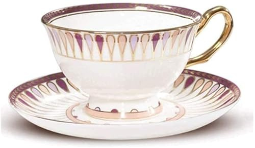 Juego de tazas de té y café de porcelana de hueso de lujo, hermoso servicio de té de cerámica esmaltada mate de alta gama con taza a juego, elegante diseño inglés para el hogar y regalos