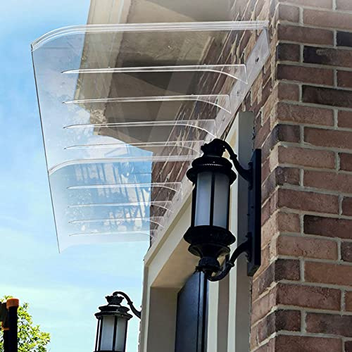 Toldo invisible para puerta delantera, toldo de policarbonato transparente para patios, porches, balcones, refugio de lluvia y parasol, perfecto para restaurantes y aire acondicionado (40 x 120 cm/16