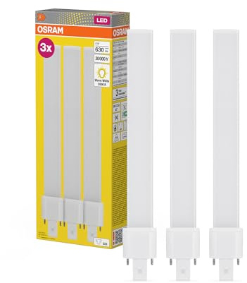 OSRAM Lámpara Compacta DULUX S11 LED, 6W, 630lm, 3000K blanco cálido, Zócalo G23, 230V AC/CCG, CRI 80, Diámetro 32.3mm