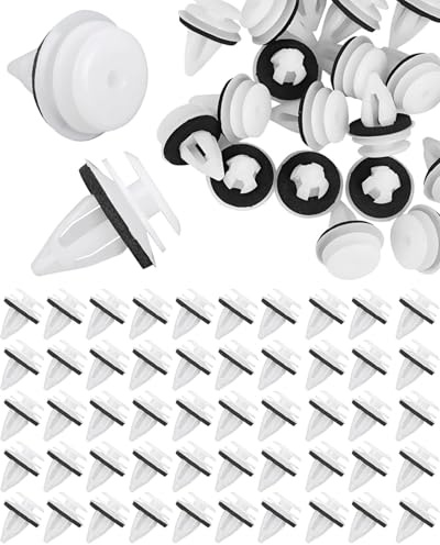 HUVZOR 60 Pezzi Clip Parafango Auto, Clip di Fissaggio Universali per Auto, Ribattini in Plastica con Guarnizione in Schiuma