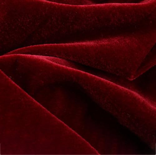 Vayliro 2m x 2m Samtstoff Meterware Vorhangstoff Bekleidungsstoffe Samt Stoff Pannesamt Stoff Dekostoffe für DIY Nähen Kunsthandwerk Kissen Kleid Bühnentuch Hintergrundtuch Tischdecken,Weinrot