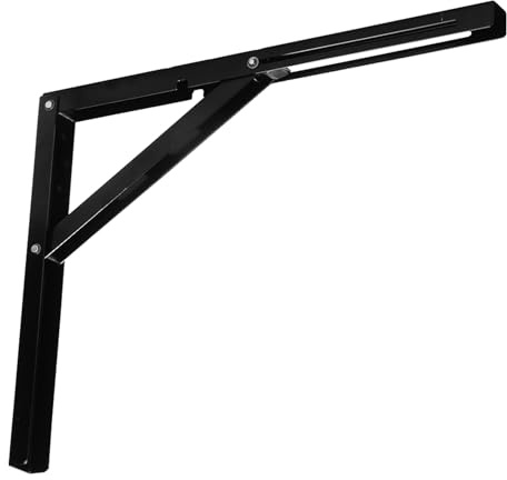 cyclingcolors 1x Equerre étagère console pliante murale rabattable escamotable bras 400 mm table tablette appoint meuble support 50 Kg, noir