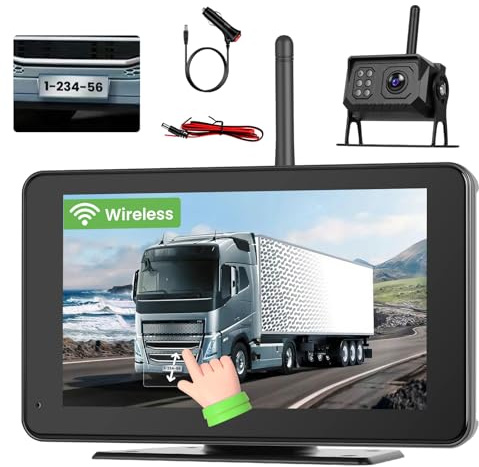 Realdio Kit Marcha Atrás Inalámbrico 7 Táctil, Camper, BSD | Pantalla Táctil de 7 Pulgadas, Sin Cables, Punto Ciego