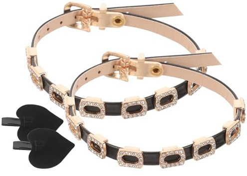 Abaodam Cinturini Regolabili per Tacchi Alti in Pu Brillanti, Cinturini Anti-allentamento per Scarpe Larghe, Accessori Decorativi per Camminata Sicura e Confortevole, Confezione da 1