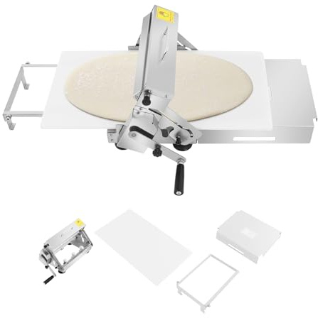 ROGONPDK Rouleau à pâte manuel en acier inoxydable avec épaisseur réglable, rouleau à pâte à pizza, rouleau à pizza, épaisseur de pâte manuelle, pour les magasins et les cours de restauration