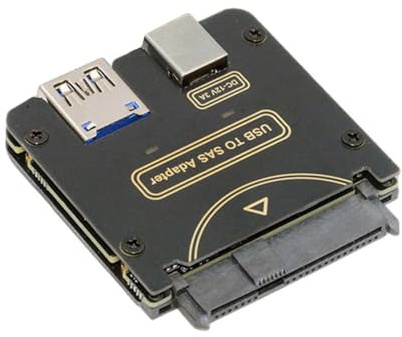 JSER Adattatore RAID USB 3.0 5Gbps da host a SFF-8482 SAS 29Pin per dischi rigidi, con chipset e porta di alimentazione, compatibile con laptop (alimentatore 12V/3A non incluso)