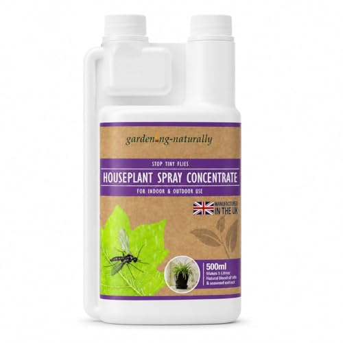 Houseplant Fly Spray & Concentrate 250ml / 500ml – Indoor & Outdoor Plant Insect Spray for houseplant flys - with Natural Soaps & Seaweed Extract (500ml Spray Concentrate)