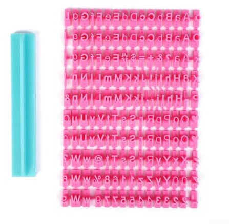 150 Piece Number Letter Cookie Stamp Kit - Reusable Plastic Biscuit Embosser for Icing Fondant Cake Decoration - 6mm DIY Baking Supplies