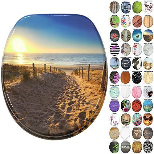 Sanilo WC Sitz ohne Absenkautomatik, viele neue Toilettendeckel zur Auswahl, hochwertige Oberfläche, stabile Scharniere, leichte Montage, Düne