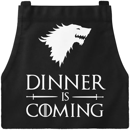 MoonWorks Grill-Schürze für Männer mit Spruch Fleisch ist mein Gemüse Baumwoll-Schürze Küchenschürze