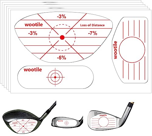Golf Driver Impact Tape Labels 180 Pcs Golf Club Impact Tape Stickers for Swing Training Irons and Woods Iron Ball Hitting Recorder Standard Irons Woods Stickers,Training Aids for Swing Practice
