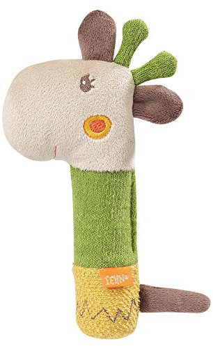 FEHN 059120 Stabgreifling Giraffe/Greifling zum Rasseln, Quietschen, Fühlen, Spielen mit kuschelweichem Stoff-Tier – ein treuer Begleiter für Babys und Kleinkinder ab 0+ Monaten