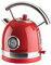 Korona 20667 Elektrischer Wasserkocher | Retro-Design | Rot | 1,7 Liter Wasser für Tee und Kaffee | 2.200 Watt | Temperaturanzeige | Kalkfilter | Dampf-Stopp