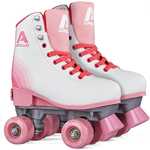Apollo Disco Roller, Classic Roller | Rollschuhe für Kinder und Erwachsene | größenverstellbare Quad-Skates, 3 Größen, verstellbar von 31 bis 42 | Rollschuhe Damen in schicken Designs