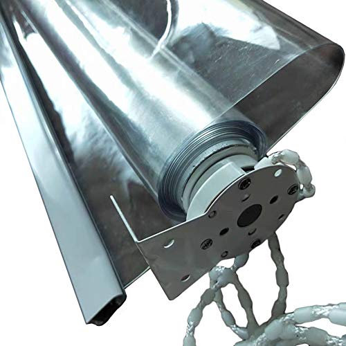 HWF Outdoor Clear Roller Shade with Fittings, Exterior Weatherproof Roll Up Blinds for Patio Gazebo Balcony Kitchen - 60/80/100/120/140/150/160 cm Wide (Color : W×H, Size : 120cm × 180cm(47 ×71))