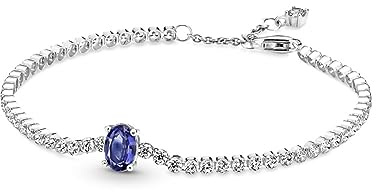 Pandora Timeless Tennisarmband, Sterlingsilber, mit prinzessblauem Kristall und klarem Cubic Zirkonia